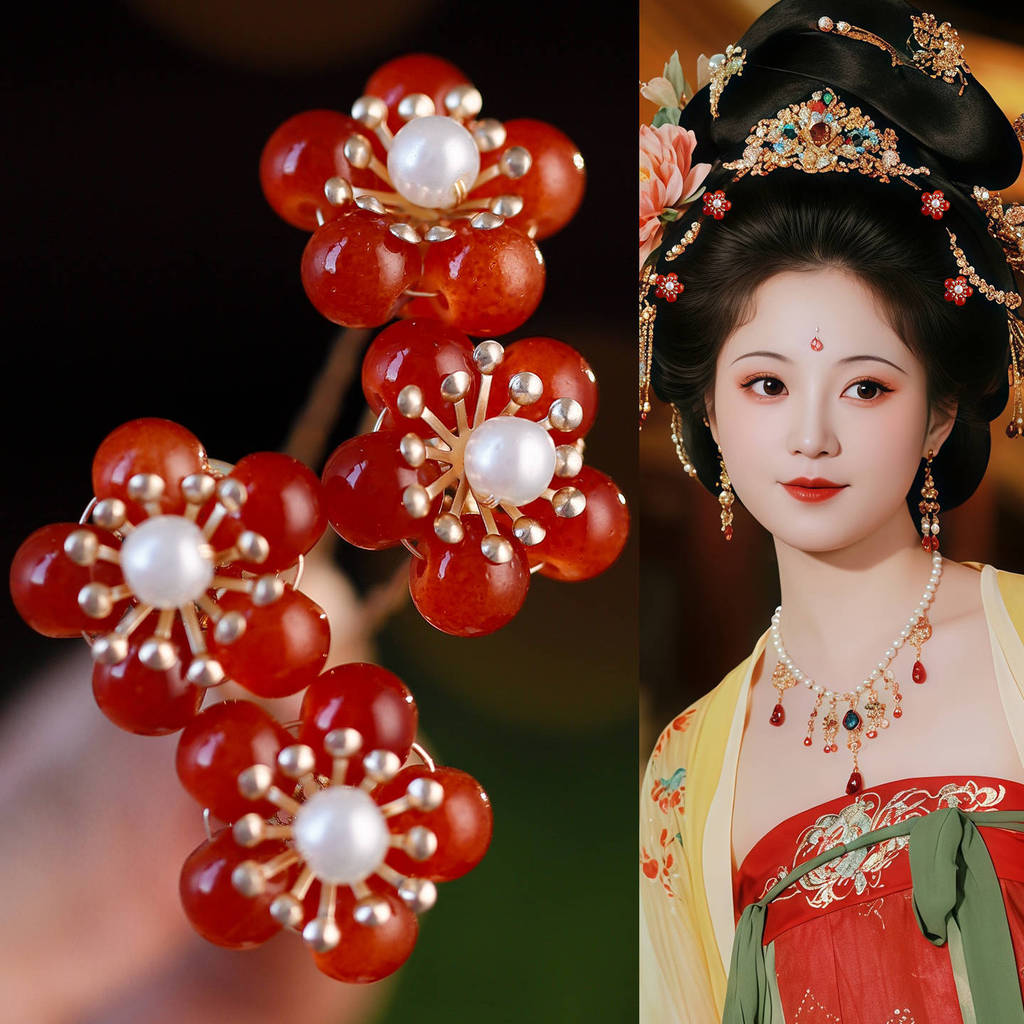 สไตล์โบราณHanfu Palace Handmade Tangสไตล์ดอกไม้เล็กๆU Hairpin Embellishment All-Matchอารมณ์โบราณเครื