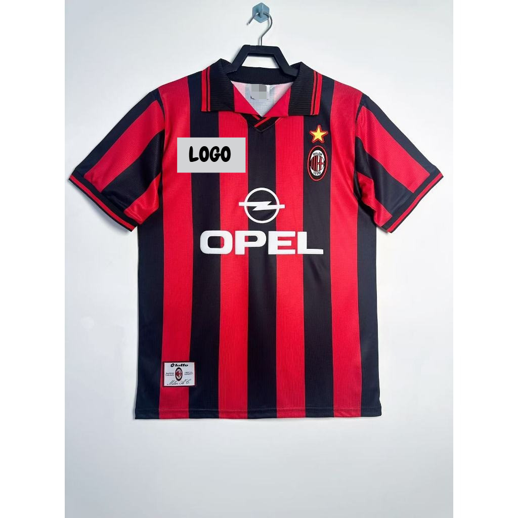#AM 97-98 Home Retro Soccer Jersey Football #BAGGIO #MALDINI #WEAH