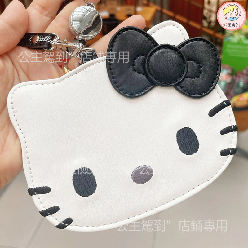 2025 สินค้าใหม่ญี่ปุ่น hello Kitty Retractable Card Holder การจราจร Access Control เคสป้องกันน่ารักการ์ตูน Face สีชมพูเก็บ PU ข้อมือ Id - รูปที่ 5