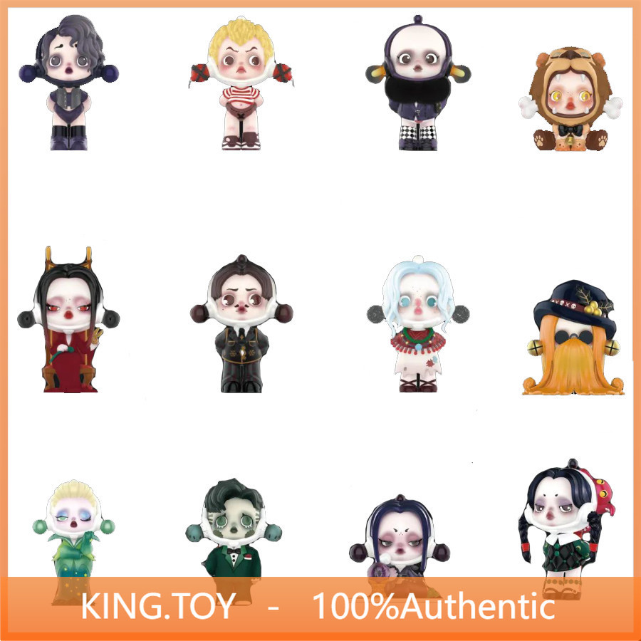 POPMART POPMART SKULLPANDA Adams Family Series Mystery Box ฟิกเกอร์ของเล่นของขวัญ