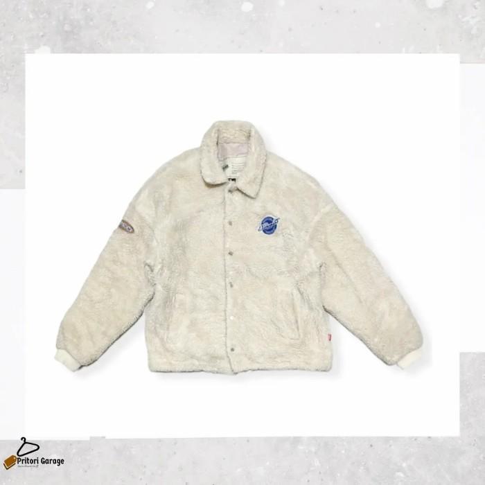 Coach Polar Fleece Wool Sherpa Jacket WV Project Wvur เย็บปักถักร้อยสีขาว
