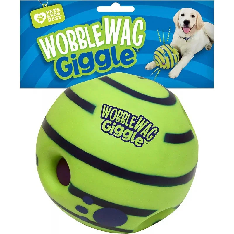 Wobble Wag Giggle Ball, Interactive ของเล่นสุนัข, เสียง Giggle สนุกเมื่อม้วนหรือ Shaken
