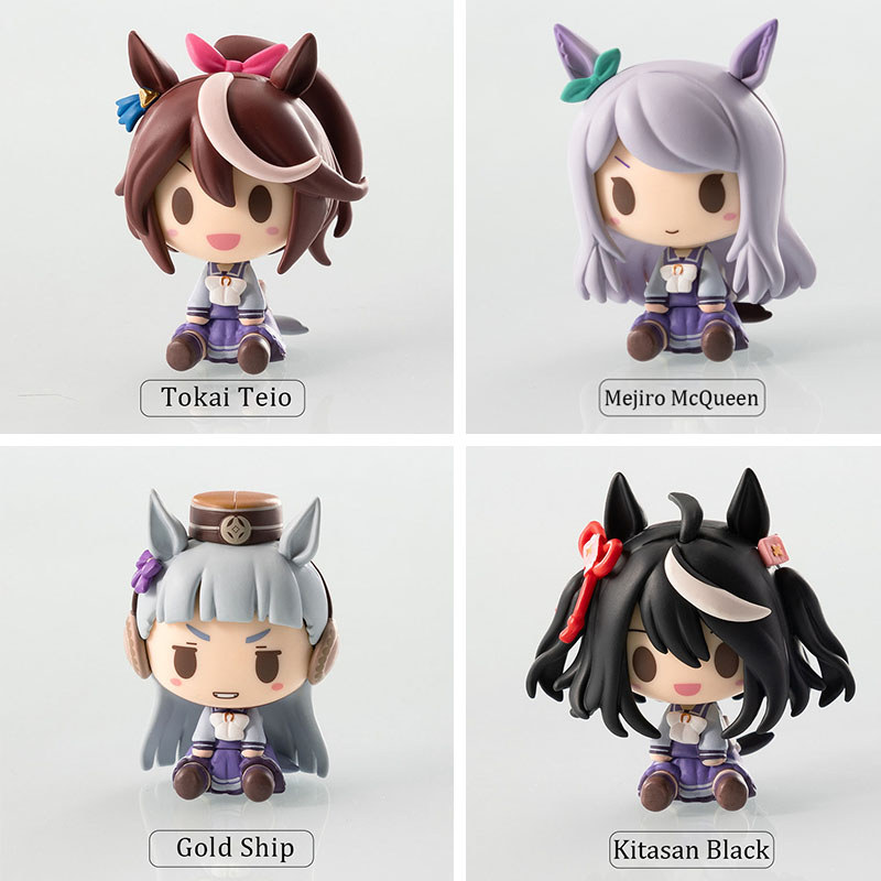 Pretty Derby Mejiro McQueen Tokai Teio Action Figure เครื่องประดับ Mini Kitsan สีดําคอลเลกชัน