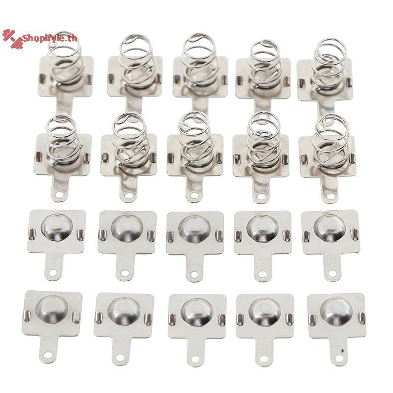 Shopifyle 10 คู่เปลี่ยนแบตเตอรี่โลหะสปริงแผ่นสัมผัสสําหรับแบตเตอรี่ AA AAA th