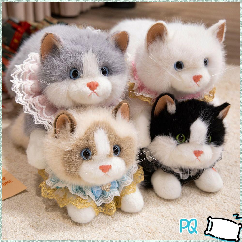 ของเล่นตุ๊กตาแมวจําลอง,ตุ๊กตาแมวเหมือนจริงปุยนุ่ม, ของขวัญวันเกิดสัตว์ยัดไส้มีเสียงน่ารัก