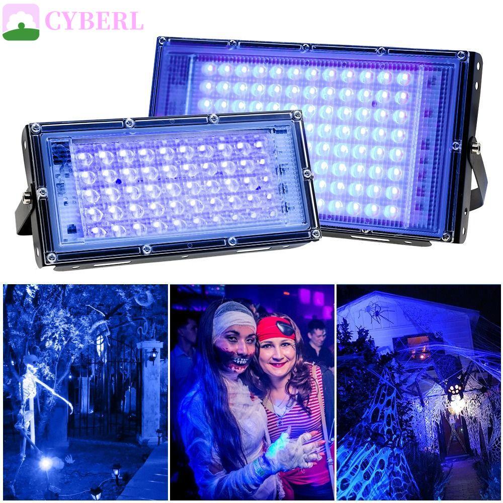 CYBERLINX UV Floodlight, 395nm 50W/100W UV Lamp, แบบพกพาไฟ 120 Glow UV Stage Lamp คริสต์มาส