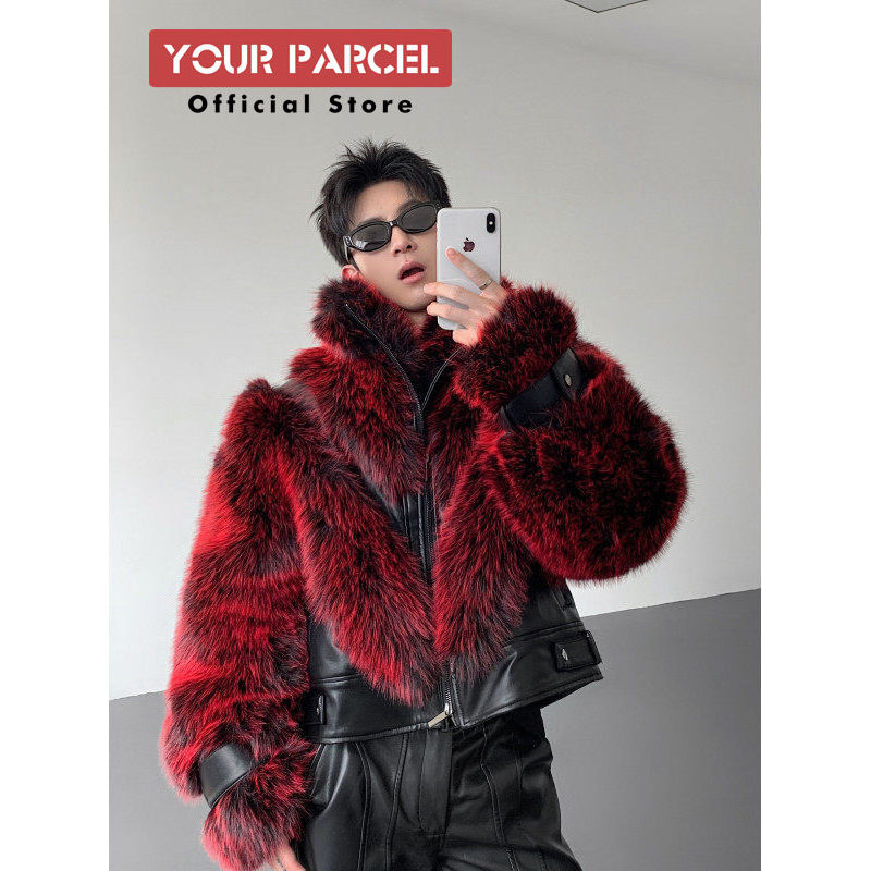 แจ็คเก็ตผู้ชายสำหรับฤดูใบไม้ร่วง-หนาว เย็บจากขนสัตว์จริง และผ้าฝ้าย หนามากและเป็นมิตรกับสิ่งแวดล้อม