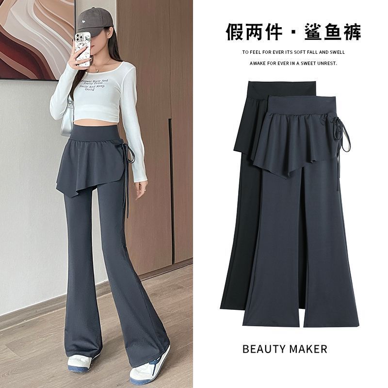 【11.11优惠大促】微喇假两件瑜伽裤女春秋新款高腰显瘦健身裤遮臀裙裤运动芭比裤子fadacai666.thfadacai666th20251108