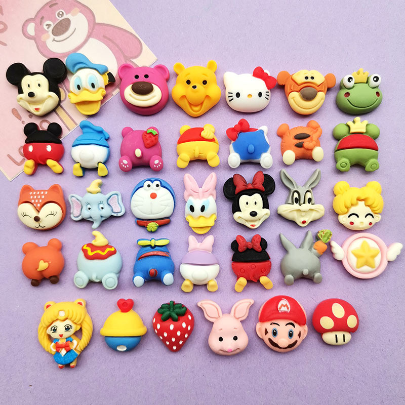 10ชิ้นการ์ตูนสตรอเบอร์รี่หมีลูกเป็ดหัวสัตว์ก้นอุปกรณ์เรซินทําเองกรณีโทรศัพท์กิ๊บถ้วยน้ําเครื่องประดับวัสดุ