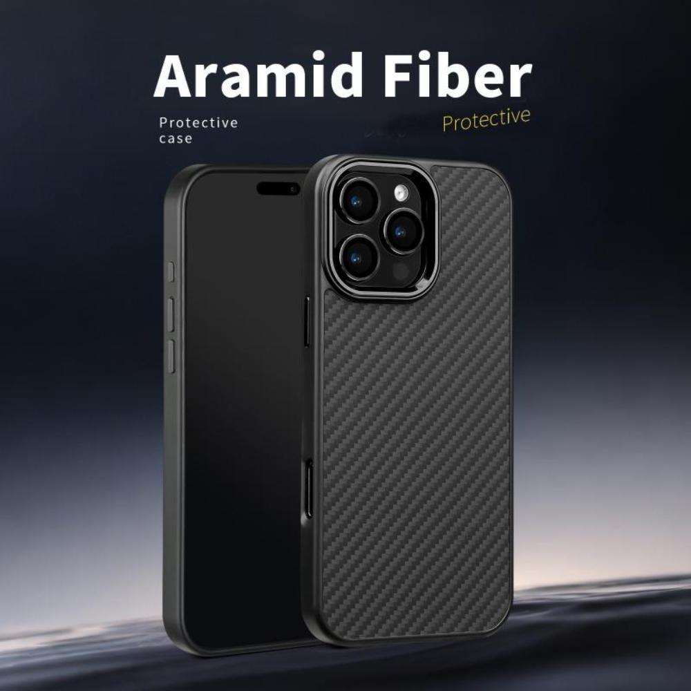 KOMII-กรอบโลหะเลนส์ Kevlar เคสโทรศัพท์สําหรับ iPhone 16 15 14 13 15pro 14pro 15 promax เคส iPhone เคสไอโฟน