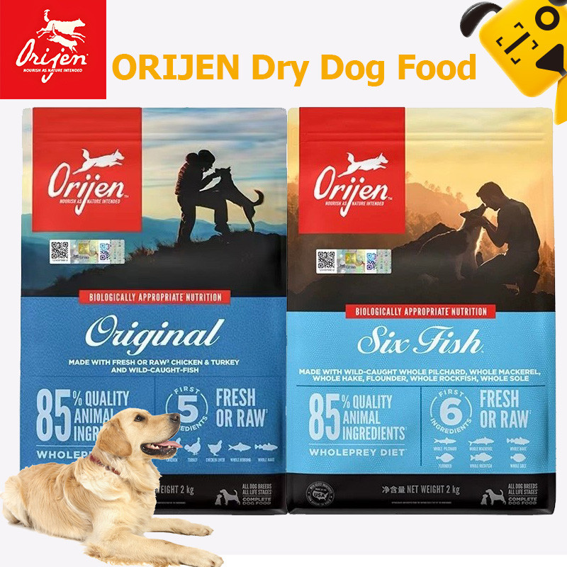 ORIJEN อาหารสุนัขแบบแห้งโปรตีนสูงสําหรับผู้ใหญ่ทุกสายพันธุ์ปราศจากธัญพืชพร้อมสูตรไก่และปลา 2กก.