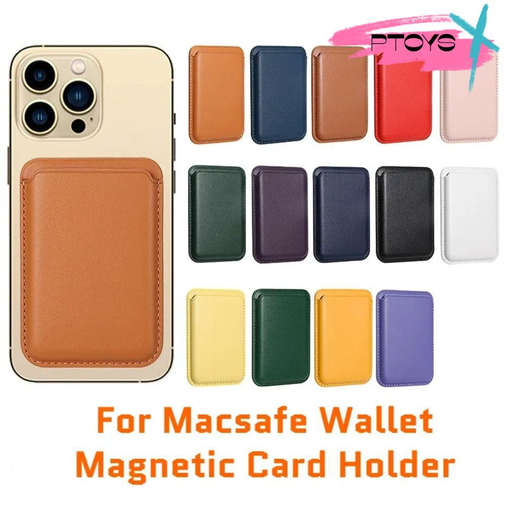 PTOYS Card Holder , สําหรับ Magsafe Magnetic Leather Wallet , Luxury Phone Card Bag สําหรับ 15 14 13 12 11 Max Plus อุปกรณ์เสริม