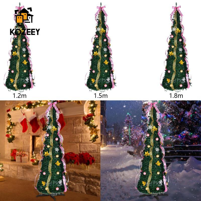 KOZEY Christmas Pull Up Trees,พับ Xmas Tree,Glitter Pencil Trees,Artificial Pop Up Trees for Festive