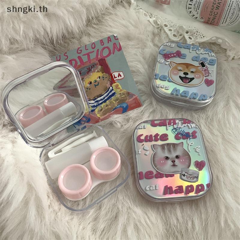 SHNGKI น่ารัก Mini คอนแทคเลนส์กล่องชุดสําหรับเดินทางแบบพกพาคอนแทคเลนส์คอนเทนเนอร์ null