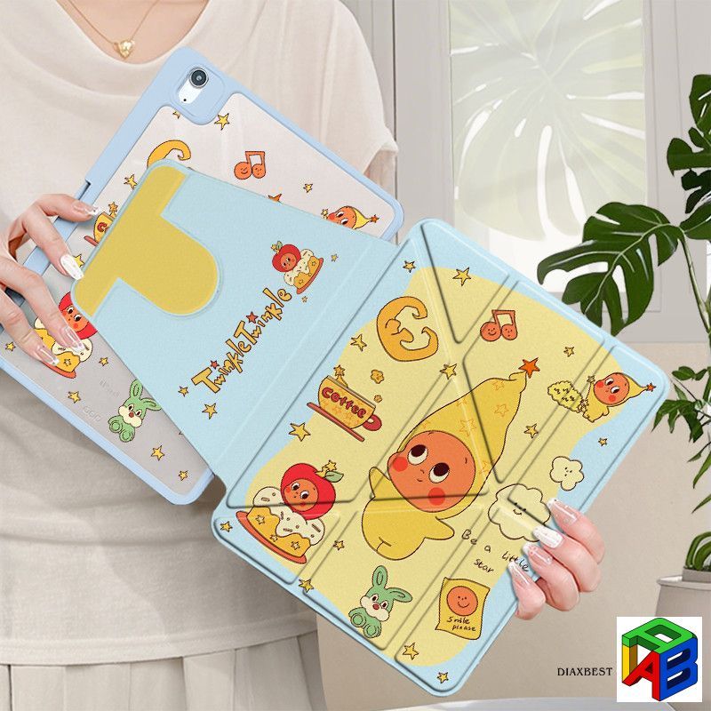 การ์ตูนดาวคน720° หมุน Y พับเคส iPad Gen11 A16/Air7-M3 Air5/6 M2 mini6/7 อะคริลิค pro2024 M4 10th gen