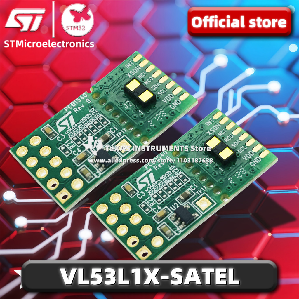 TI Official VL53L1X-SATEL บอร์ดเดินสายไฟสองสายพร้อมเซ็นเซอร์วัดระยะทางระยะไกล VL53L1X