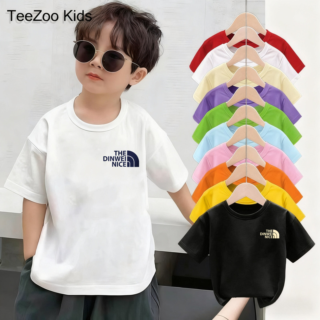 TeeZoo Kids ของเด็ก เสื้อเด็ก เสื้อคอกลม สบายและนุ่ม คุณภาพดี unisex พิมพ์ลาย 'THE DTNWEI'100-160