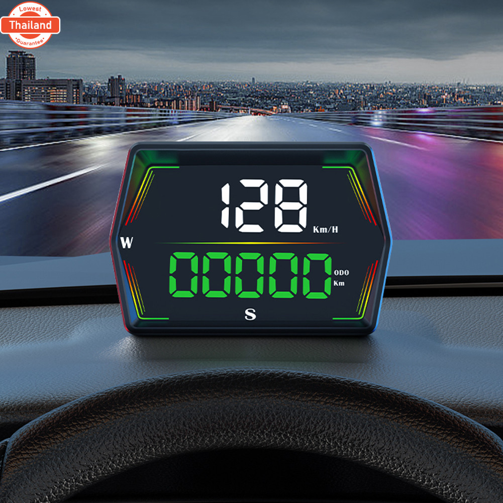 Ueb Official Mall  อุปกรณ์รถยนต์ HUD ดิจิตอล วัดความเร็ว GPS แสดงผลนกระจก ปรัระดัอัตโนมัติ ใช้ได้ทุก