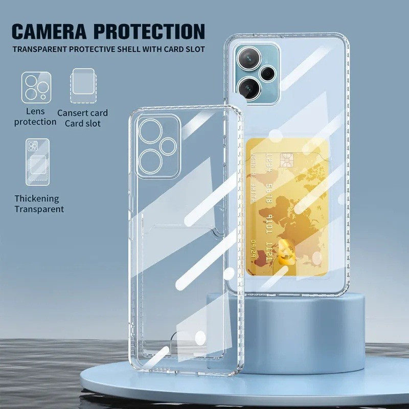 CASE INFINIX HOT 30 4G 5G, HOT 30I, HOT 30 PLAY CASE CARD CLEAR TRANSPARENT SLOT CARD / WALLET CASE