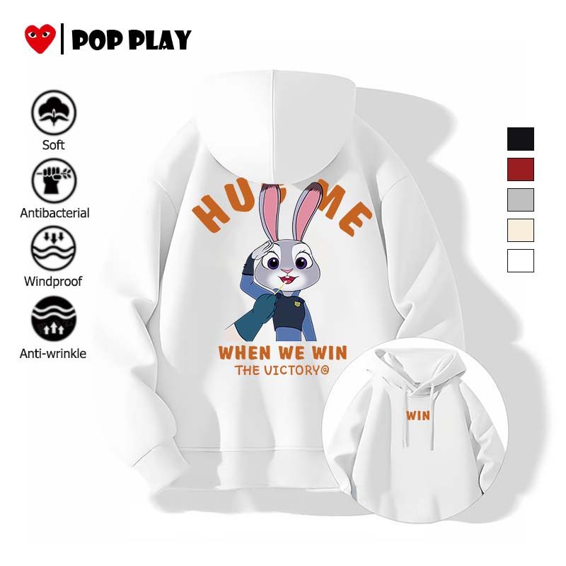 เสื้อฮู้ด กระเป๋าล้วงด้านหน้า ใส่ได้ทั้งชายและหญิง เนื้อผ้านุ่ม  《Zootopia 2》Judy Nick ซูโรเครซี 2 ⚡️ พร้อมส่ง⚡️