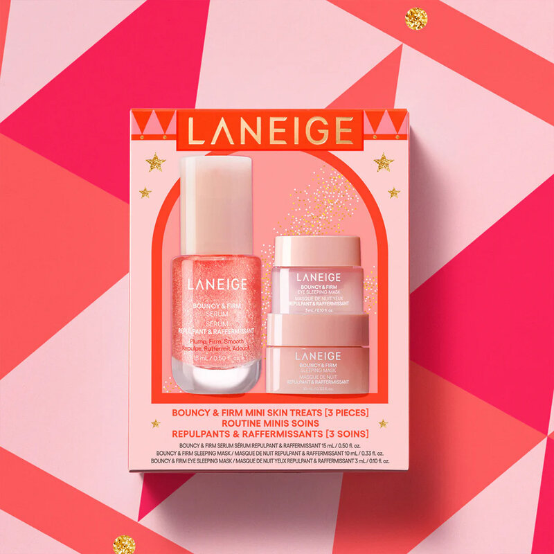 Laneige Bouncy & Firm Mini Skin Treats Set เซทดูแลผิวขนาดพกพา ลาเนจ เพื่อผิวแลดูเด้งกระชับ เรียบเนียน ดูโกลว์สุขภาพด… ราคา ถูกที่สุด ดีลบีเคเค แกลเลอรีภาพที่ 2