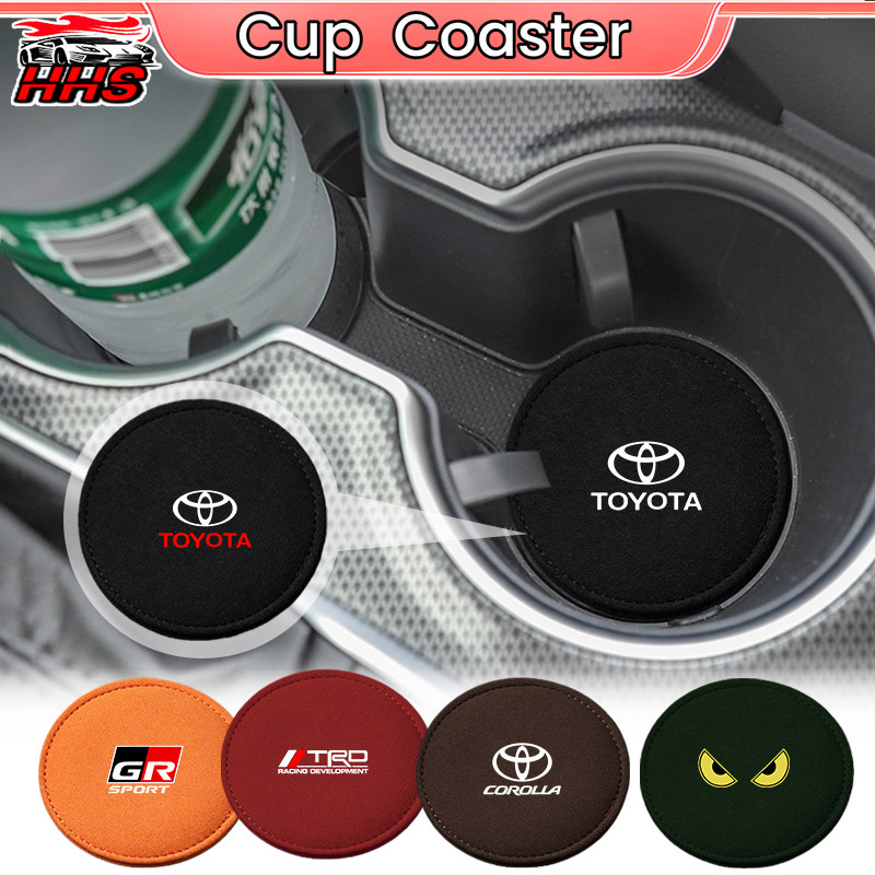 Toyota Car Cup Coaster แผ่นกันลื่นรถบัฟเฟอร์เก็บเสียงพร้อมสต็อกรถอุปกรณ์เสริมสําหรับ Toyota Vios Hilux Rush Innova Veloz Fortuner Alphard Camry RAV4 Harrier xu80 Hiace Raize