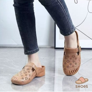 CD HOME รองเท้าแตะผู้หญิง หัวโต แฟชั่น  ส้นแบน พื้นนุ่ม ฤดูร…