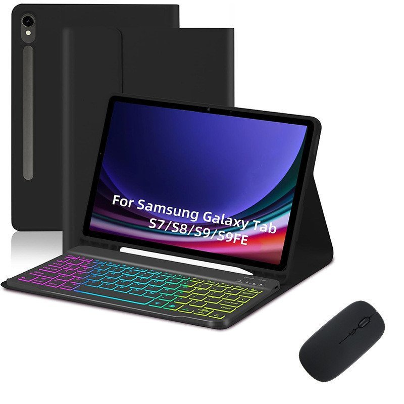 X716B คีย์บอร์ดเรืองแสงเหมาะสําหรับสีที่ถอดออกได้ s9fe Samsung คีย์บอร์ดในตัวเคสป้องกัน X710 เคสหนัง