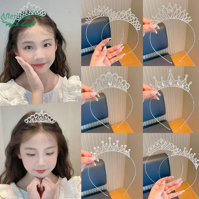 AF 1 ชิ้น Party Girl Crown Catwalk Sweet Little Girl Crown เครื่องประดับผมเด็กของขวัญวันเกิด A
