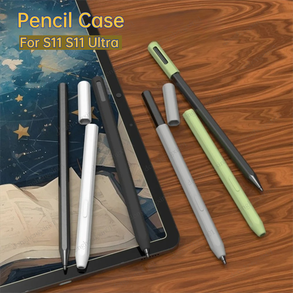 กล่องดินสอสําหรับ Samsung Galaxy Tab S11 2025 11 นิ้ว X730 X736 S11 Ultra 14.6 นิ้วแท็บเล็ต Stylus ฝาครอบป้องกันซิลิโคนอ่อนนุ่มกันกระแทกแขน