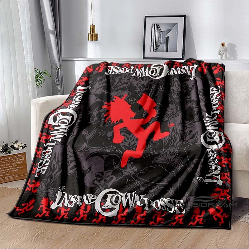 Insane Clown Posse Band ICP Juggalo Faygo Blanke, สามารถใช้กับผ้าปูที่นอน,ผ้าเช็ดตัว,เข่าหรืองีบรถโซ
