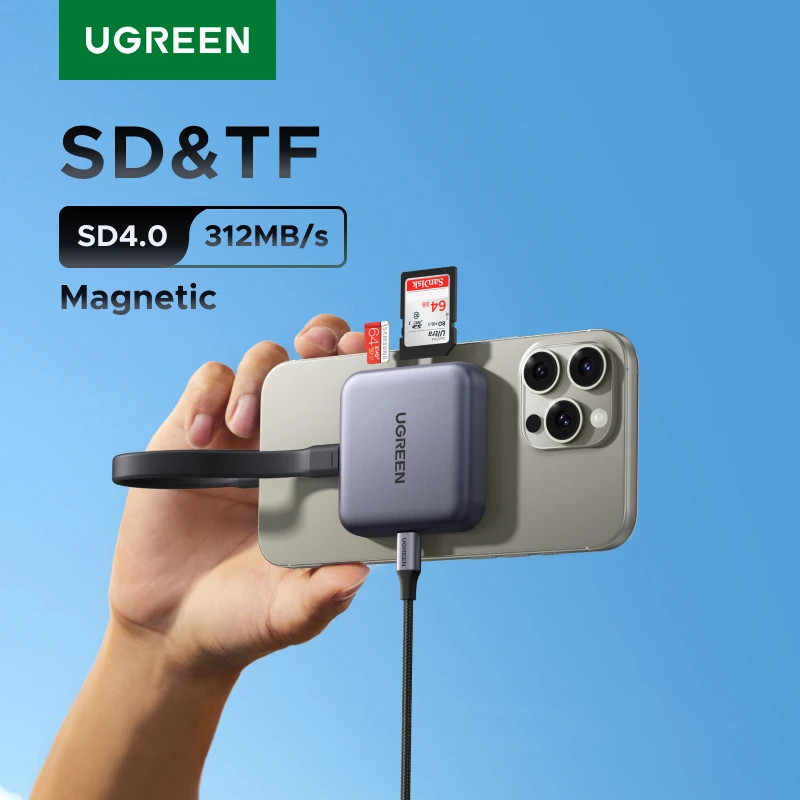 UGREEN เครื่องอ่านการ์ดแม่เหล็ก USB-C ถึง SD/TF Slot SD4.0 312MB/s สําหรับอุปกรณ์เสริมแล็ปท็อปโทรศัพ