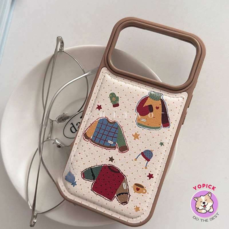 เสื้อกันหนาวน่ารักเคสโทรศัพท์สําหรับ iPhone 17promax 16promax 16plus 16pro 15promax 15plus 14plus 13 14 พร้อมหนังหุ้มปลายลึงค์ลาย 14 ป้องกันการตกนักเรียนหญิงตัด GBD - รูปที่ 2