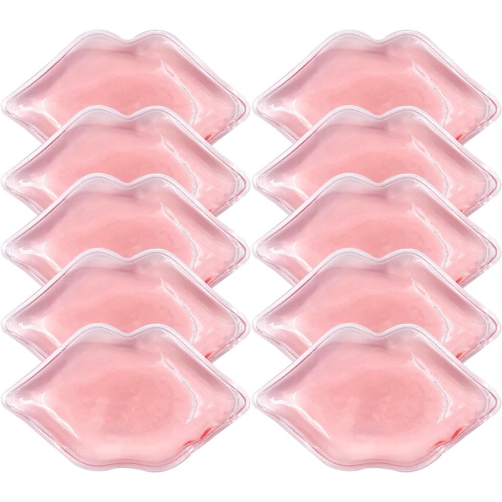 (10 ชิ้น) Lip Ice Pack , Ice Compress After Lip Ice Treatment, แผ่นน้ําแข็งแบบใช้ซ้ําได้สําหรับเครื่
