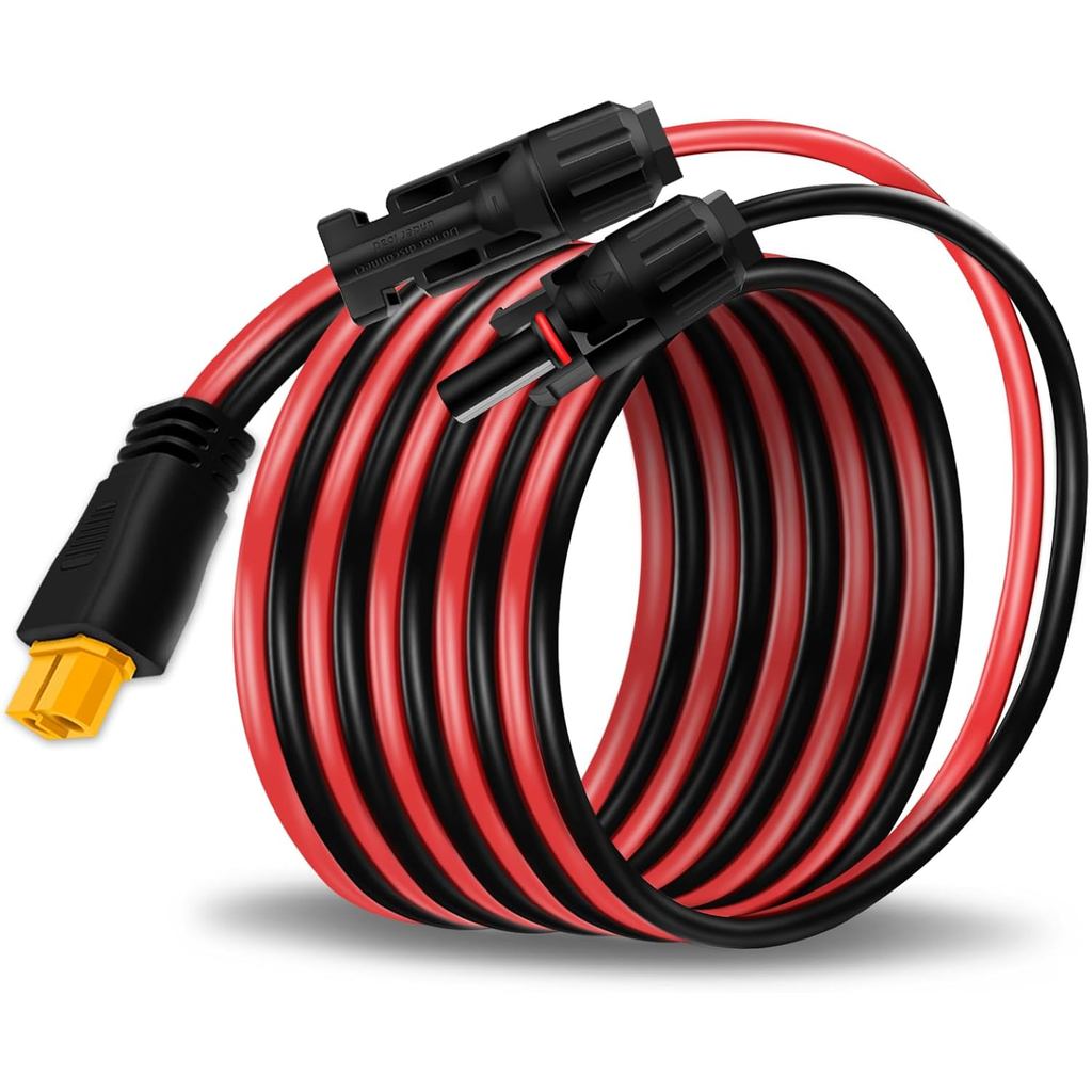 COMeap Solar Panel Cable for Ecoflow Anker SOLIX 12AWG, 10FT/3M Compatible with MC-4 to XT60 Plug So