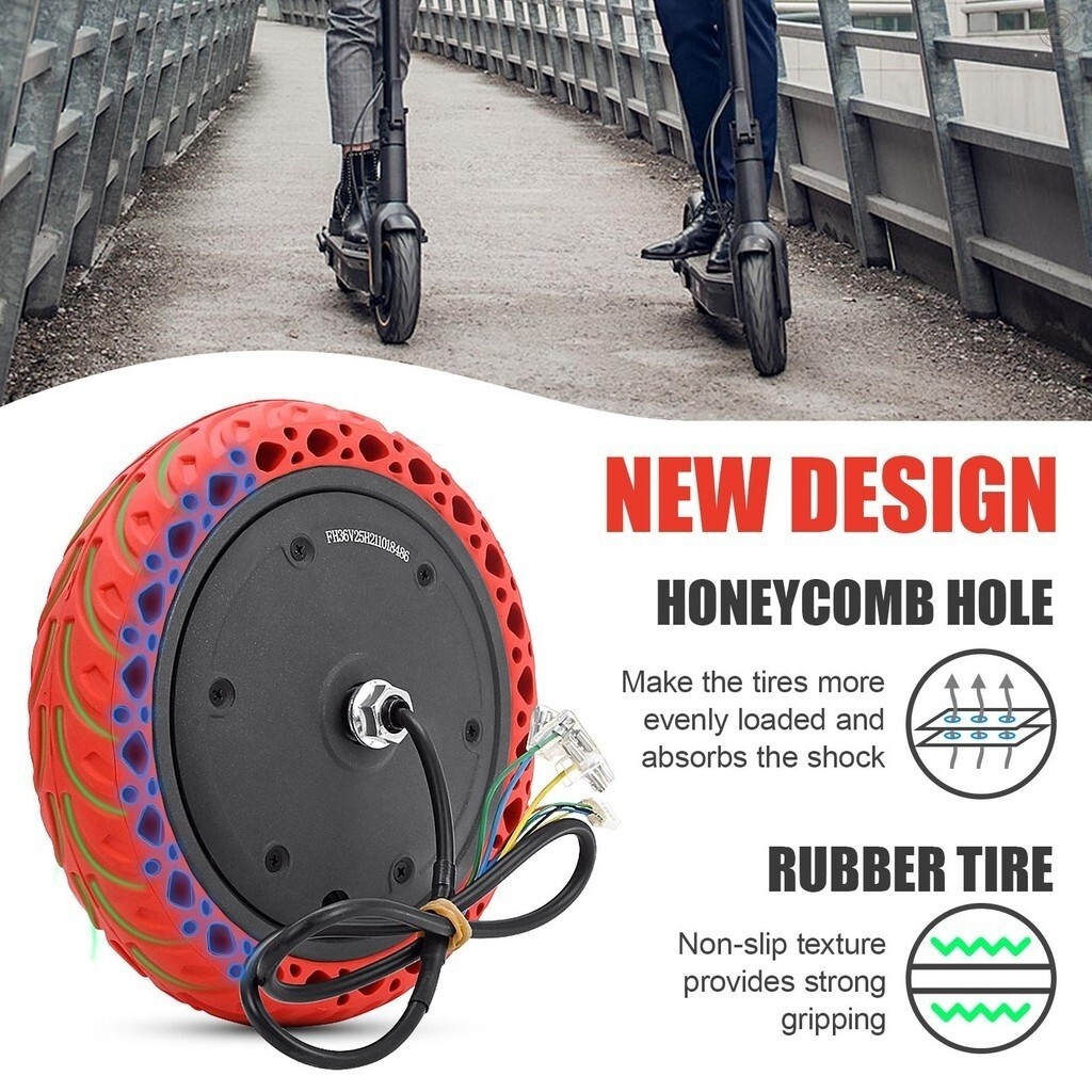 36V 250W Electric Scooter Motor Tire Front Motor Wheel Replacement for M365/Pro Electric Scooters