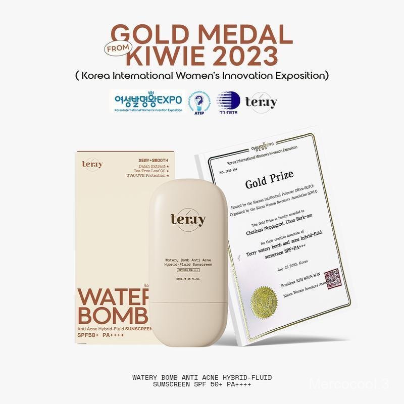 (กันแดด ไซส์ใหญ่) TERRY WATERY BOMB ANTI ACNE HYBRID-FLUID SUNSCREEN  Skincare สกินแคร์   SPF50++ PA