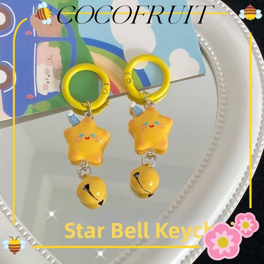 COCOFRUIT Star Bell Key Chain,หวานแขวนเครื่องประดับดาวพวงกุญแจ,แฟชั่นเรซิ่นมินิพวงกุญแจของขวัญคริสต์มาส