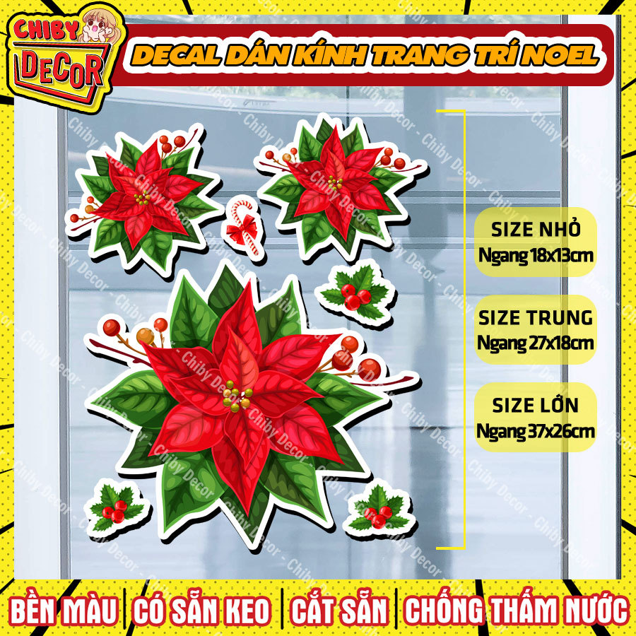 สติกเกอร์รูปลอกของ RANGE NGUYEN ดอกไม้ตกแต่งคริสต์มาสตกแต่ง RANGE NGUYEN ดอกไม้กันน้ําสติกเกอร์ประตู