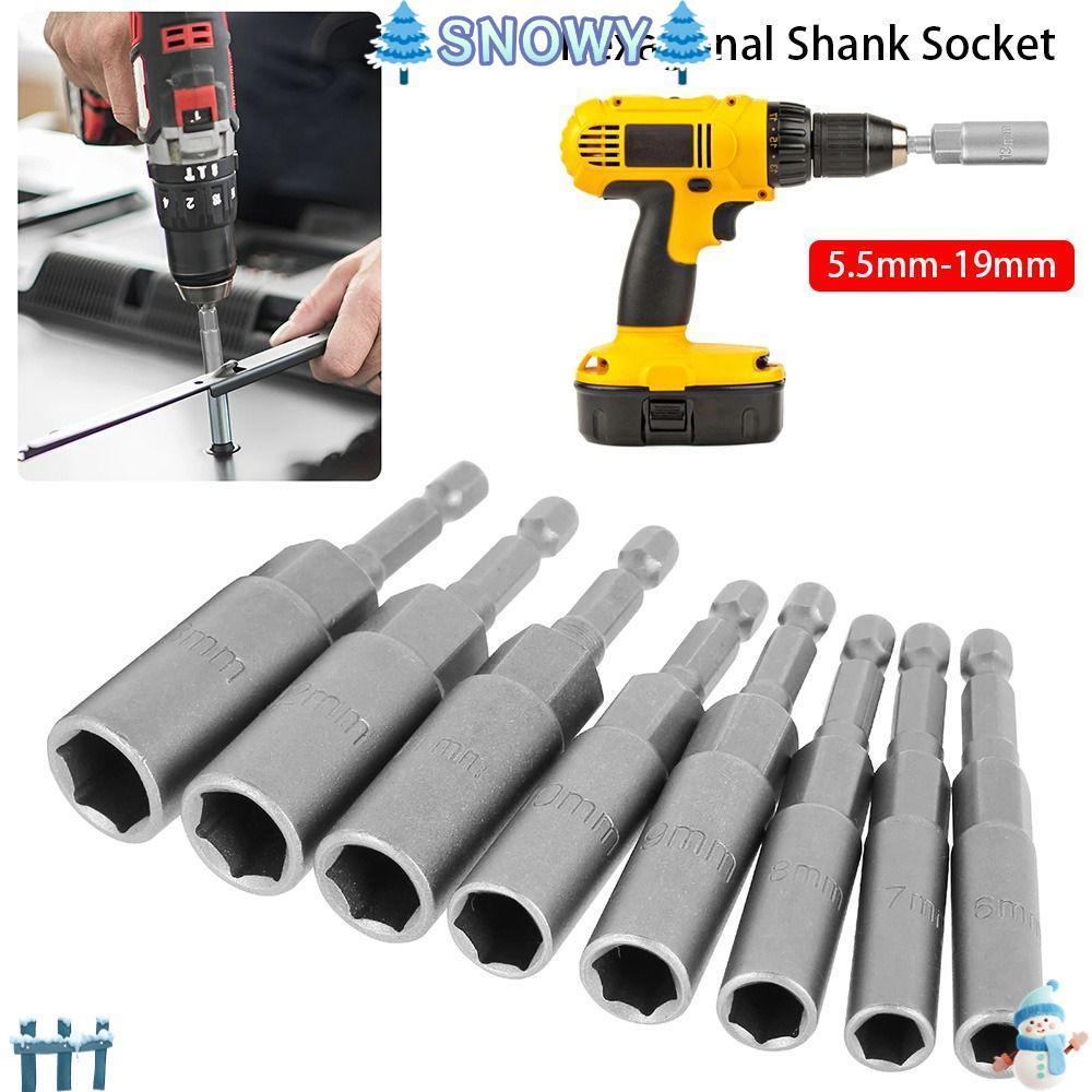SNOWY 1 ชิ้น Hex ซ็อกเก็ต, Magnetic Nut ไขควงไดรฟ์ซ็อกเก็ต Key เจาะอะแดปเตอร์ Bit, 1/4 "Hex 80 มิลลิ