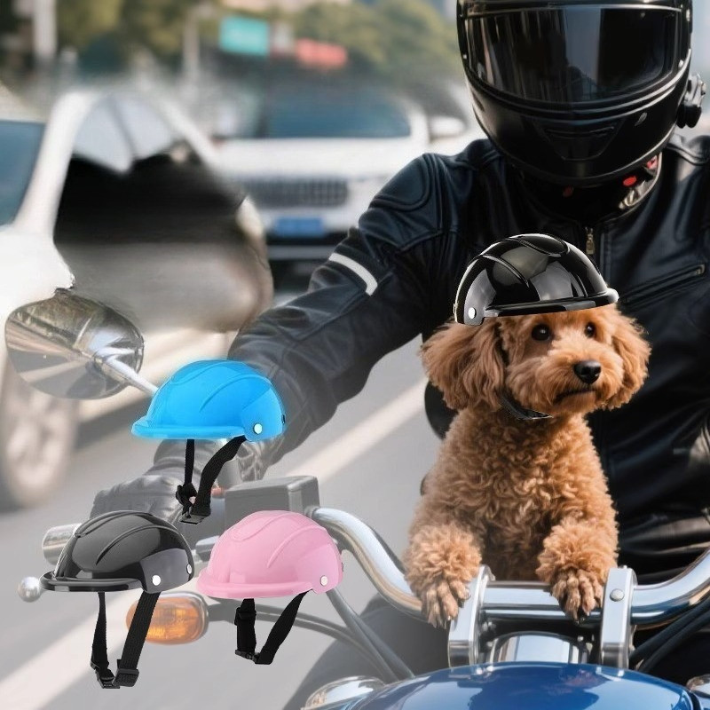 หมวกกันน็อคสุนัขแบบปรับได้ น้ําหนักเบา มอเตอร์ไซค์ Shih Tzu สําหรับสัตว์เลี้ยง แมว อุปกรณ์ความปลอดภัย