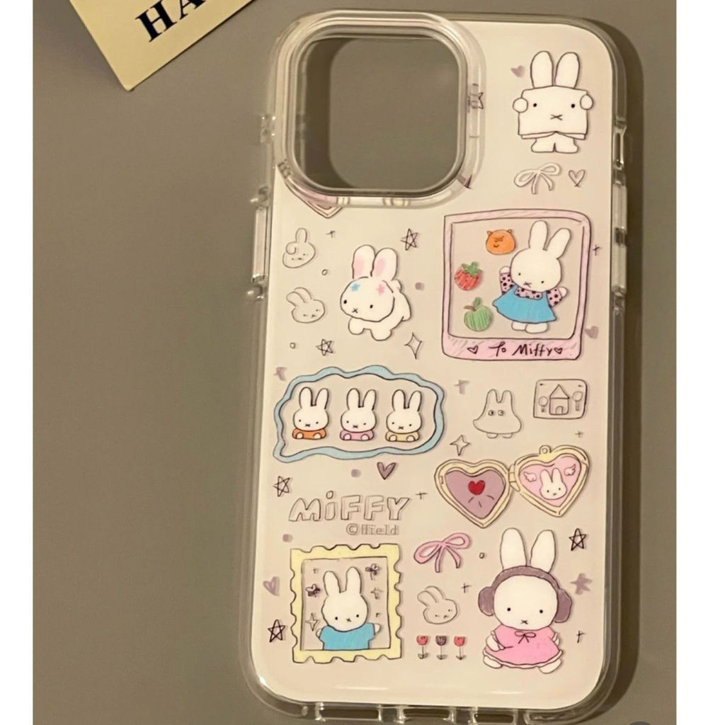 การ์ตูนการ์ตูน Miffy เหมาะสําหรับ Samsung s24fe เคสโทรศัพท์ s25 สองชั้น s23ultra ผู้หญิง s21+/ s22/a54/a52 Creative Shock-proof a72/a73/a33 เปลือกแข็ง a05s/a34 รวมทุกอย่าง