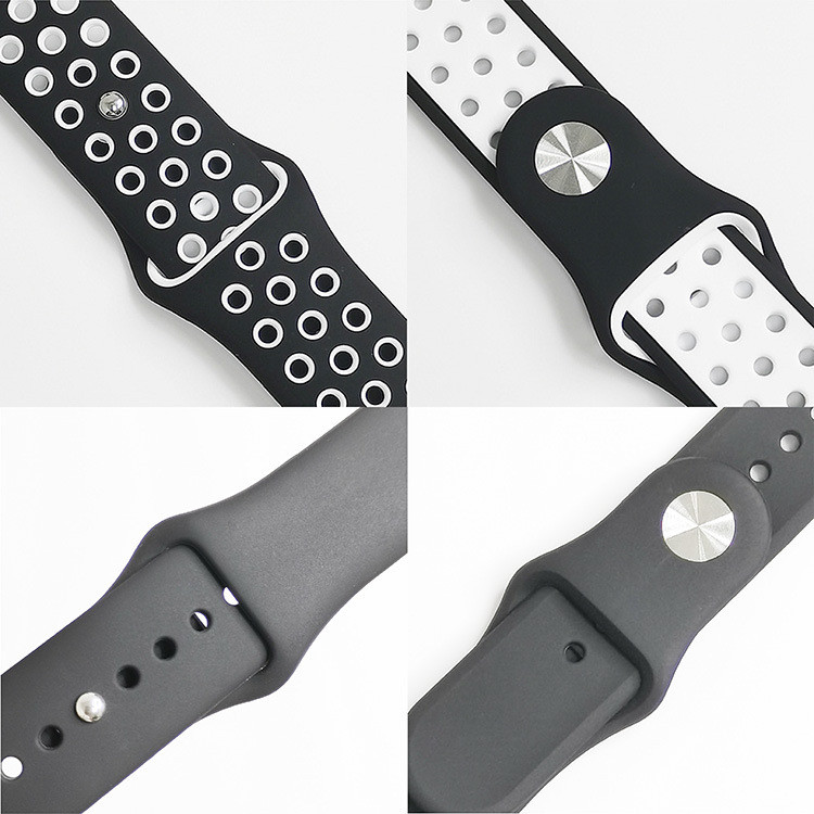 เหมาะสําหรับ Apple Watch Ultra 9876543210Generation se Nike Nikeทอสีทึบสายนาฬิกาซิลิโคน