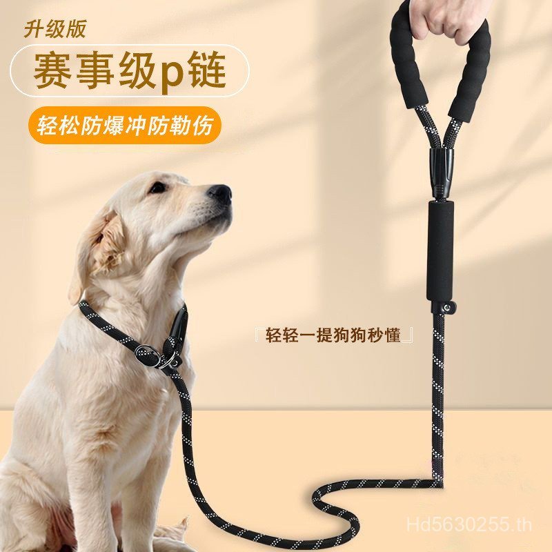 เชือกลากกลางแจ้งขนาดใหญ่ขนาดกลางสุนัข Retractable Teddy Explosion-Proof Rush Dog Walking Chain Golde