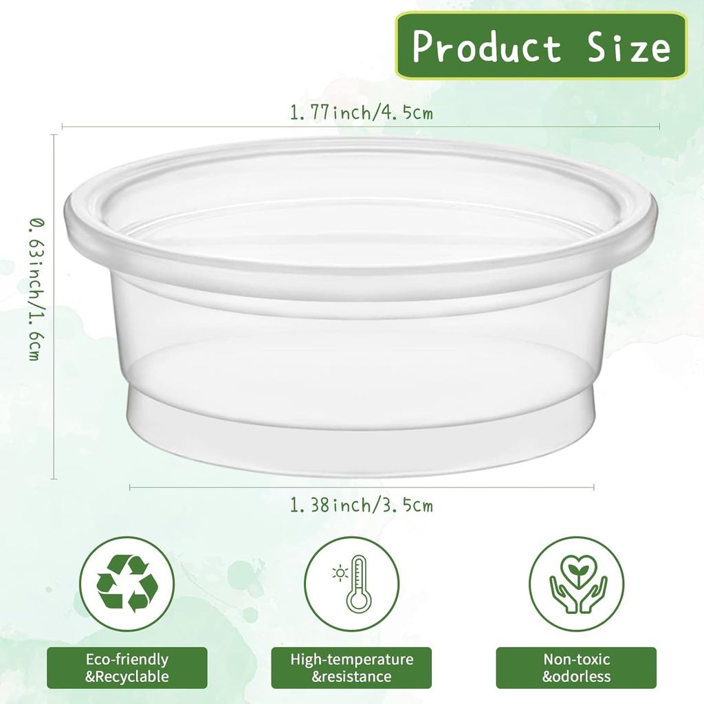 EBOOT 500 Pcs Gecko Food and Water Cups Small Plastic Feeder Cups Reptiles Accessories Reptile Water