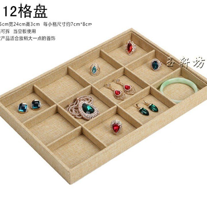 เคาน์เตอร์เครื่องประดับหยกแหวนจี้สร้อยคอเครื่องประดับถาดอุปกรณ์ประกอบฉากกล่องเก็บสินค้ายืนแสดงแผ่นผ้