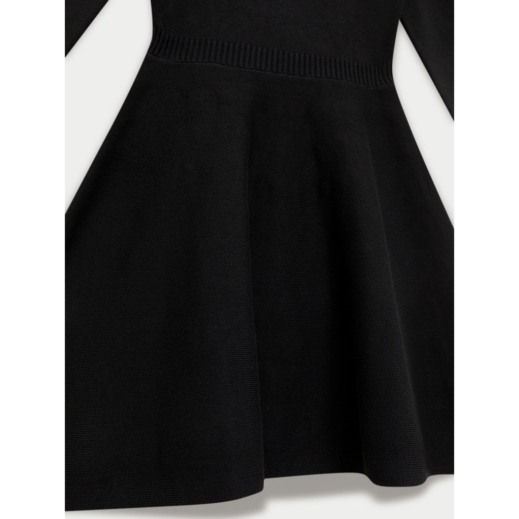 [Pomelo] เดรสไหมพรมดีเทลคัทเอาท์ / Keyhole Knit Dress — صورة 7