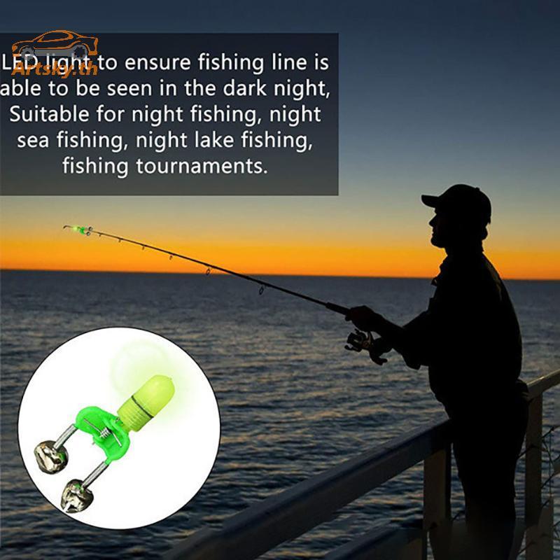 ARS 10 ชิ้นชุด Luminous Fish Bells ปลากัด Hook Alarm Double Ring Alarm เหมาะสําหรับตกปลาตกปลาอุปกรณ์