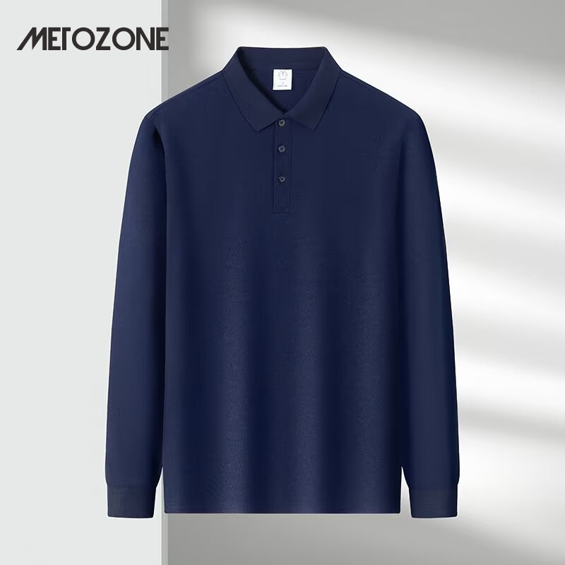 MeTozone เสื้อโปโลผู้ชายเสื้อลำลองแขนยาวทรงหลวมแฟชั่นแมทช์ลุคง่าย