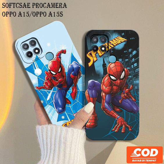 HP MAKMUR - เคส OPPO A15/ OPPO A15S ล่าสุด - เคสแฟชั่น SPIDERMAN - เคสโทรศัพท์ OPPO - เคสโทรศัพท์ - 